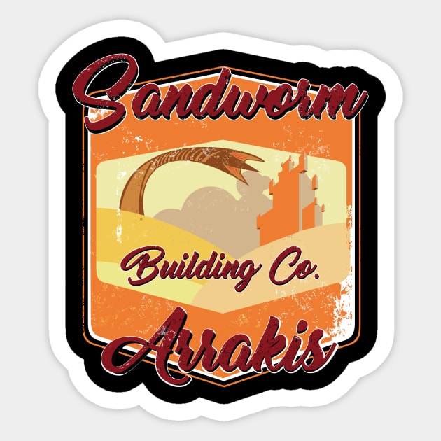 SANDWORM BUILDING CO. ARRAKIS Sticker by KARMADESIGNER T-SHIRT SHOP